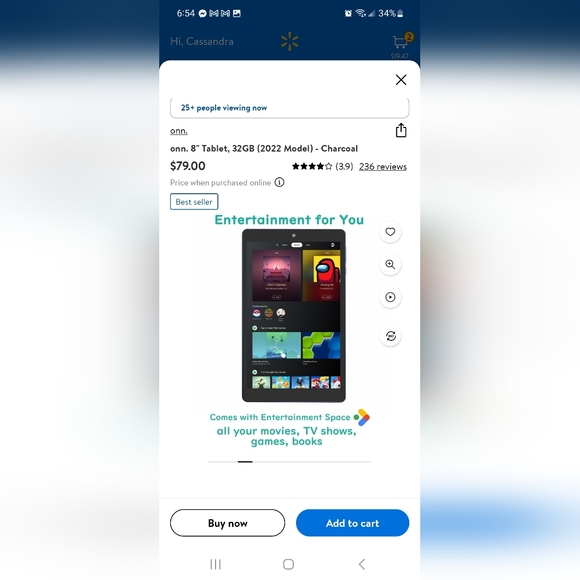 ONN 8inch Tablet - Picture 4 of 5